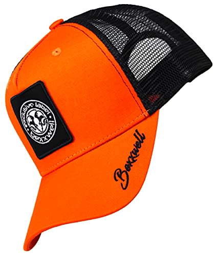 Bexxwell Trucker Cap orange/schwarz mit Logo-Patch (optimale Passform, Kappe, Black, Truckercap, Logo, Cap, Unisex) von Bexxwell