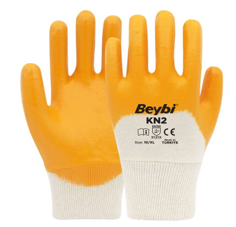 Beybi Arbeitshandschuhe 12 Paar Arbeitshandschuhe, Baumwolle, Gelb und Weiß (Einrichtugszubehör) von Beybi