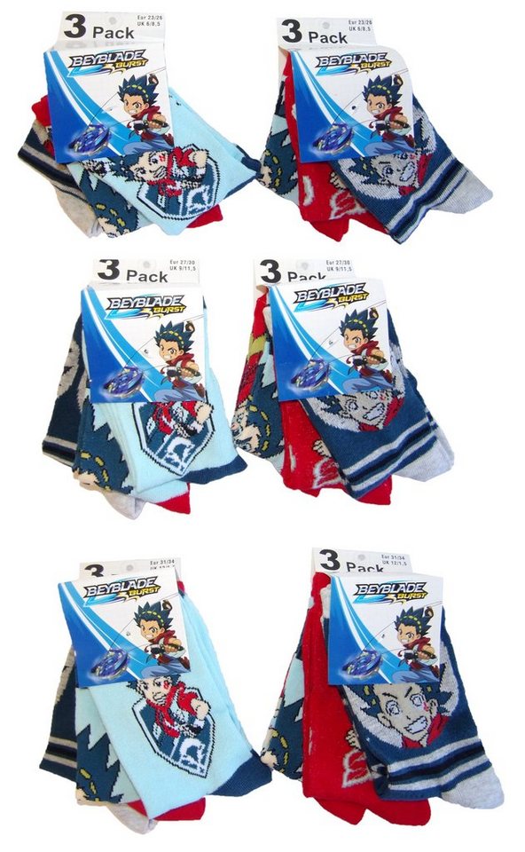 Beyblade Socken Beyblade Burst Socken für Kinder 23/26 (6er Pack) von Beyblade