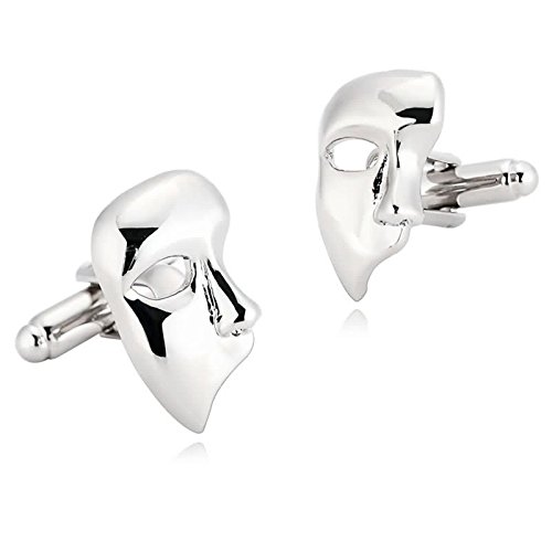 Beydodo 1 Paar Edelstahl Herren Manschettenknöpfe Silber Maske Hochzeit Manschettenknöpfen von Beydodo