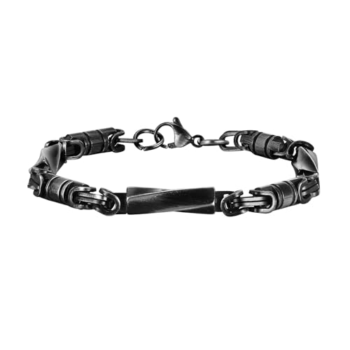 Beydodo Armbänder Herren Charms, Armband Edelstahl Morbius Byzantinische Kette Gliederarmband 6MM Freundschaftsarmband Personalisiertes Armband Männer Antik Silber 21CM von Beydodo