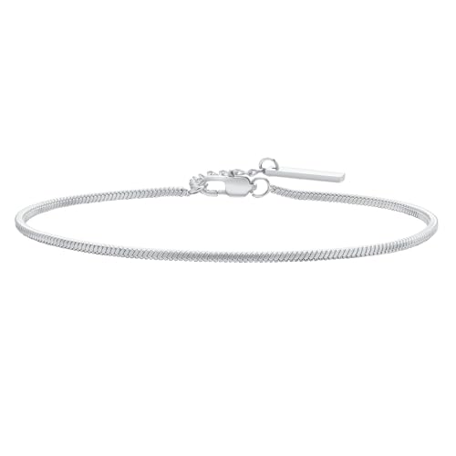 Beydodo Armband Herren Edelstahl, Personalisierte Armbänder Männer Schmal mit Anhänger Schlangenkette Partnerarmband Armband Charms Silber 21CM von Beydodo