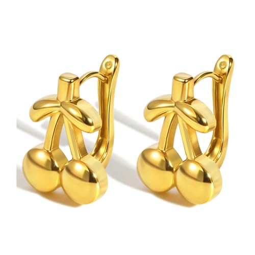 Beydodo Creolen Damen Edelstahl Vergoldet, Ohrringe Kirsche Creolen Gold für Mächden Beydodo Creolen Damen Edelstahl Vergoldet, Ohrringe Kirsche Creolen Gold für Mächden von Beydodo