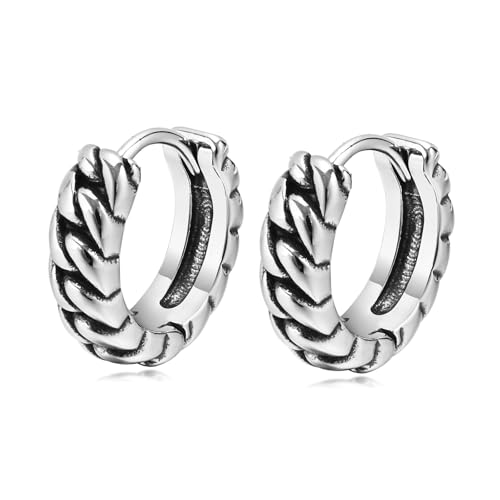 Beydodo Creolen Edelstahl Jungen, Creolen 14MM Hoop Silber Ohrringe Nickelfrei in Bijouterie von Beydodo