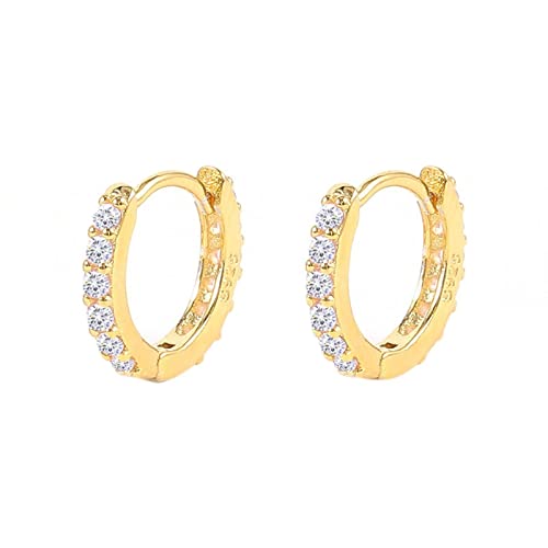 Beydodo Creolen Silber 925 Mädchen, Ohrringe Hoop mit Weiß Zirkonia Gold Ohrringe Nickelfrei in Bijouterie von Beydodo