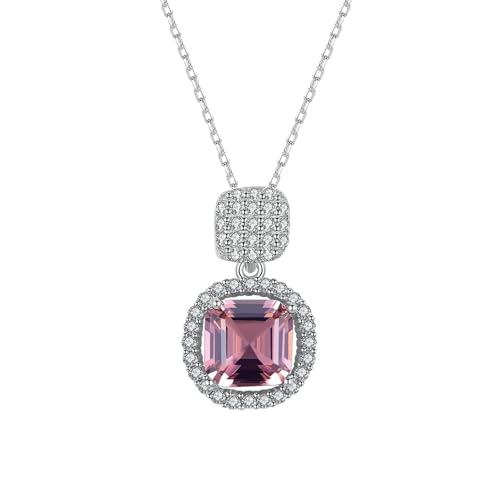 Beydodo Damen Halskette Weißgold 375, Kette 45CM Weißgold Charms Anhänger mit Morganit und Diamant Hochzeit Halskette für Frauen Braut von Beydodo