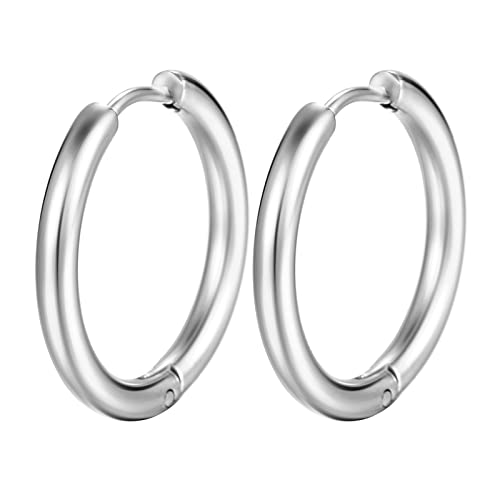 Beydodo Damen Herren Ohrringe Edelstahl, Creolen Rund 18MM Ohrringe Nickelfrei Herren Damen Silber Beydodo Damen Herren Ohrringe Edelstahl, Creolen Rund 18MM Ohrringe Nickelfrei Herren Damen Silber von Beydodo