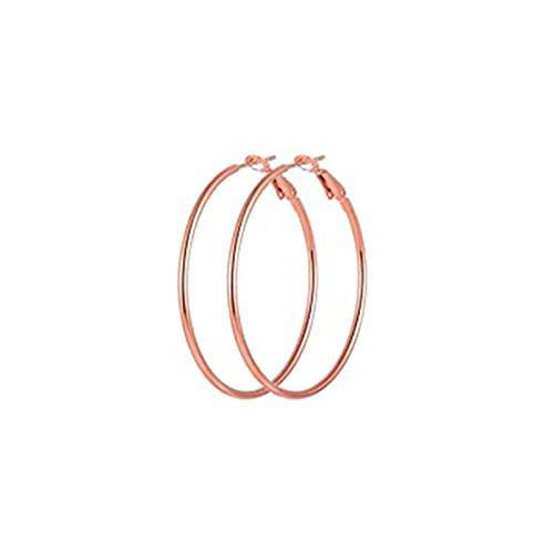 Beydodo Damen Ohrringe Edelstahl, Creolen 60MM Rund Ohrringe Nickelfrei Damen Rosegold von Beydodo