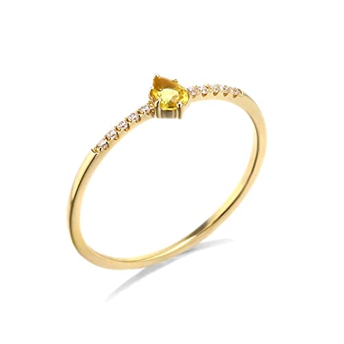 Beydodo Damen Ring 750 Gold, Trauringe Frauen Schmal mit Gelber Saphir Verlobungsringe Hochtzeit Ringe Nickelfrei Gr.60 von Beydodo
