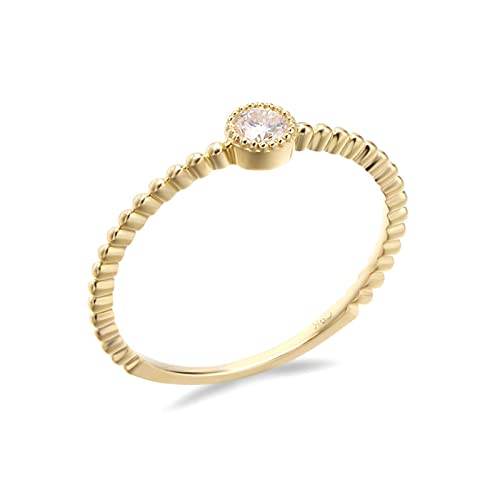 Beydodo Damen Ring 750 Gold, Trauringe Frauen Solitär mit Moissanit Verlobungsringe Hochtzeit Ringe Nickelfrei Gr.57 (18.1) von Beydodo