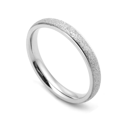 Beydodo Damen Ring Personalisiert, Edelstahl Ringe 3MM Schmal Matt Bandring Freundschaftsringe Silber Ringe für Frauen Gr.57 (18.1) von Beydodo