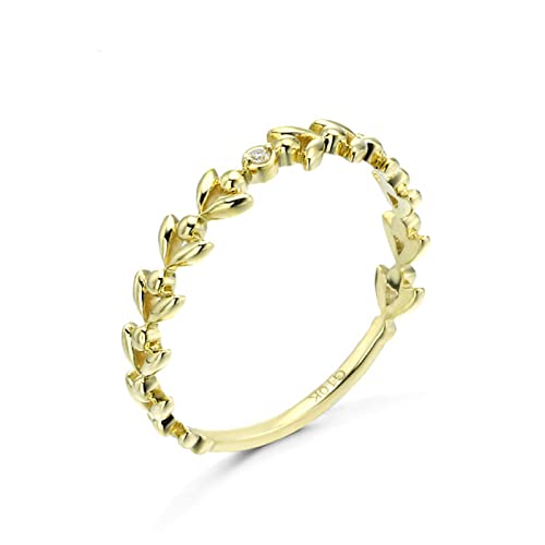 Beydodo Damen Ringe 585 Gelbgold, Hochzeit Ring Frauen Blätter mit Moissanit Eheringe Verlobungsringe Nickelfrei Gr.53 (16.9) von Beydodo