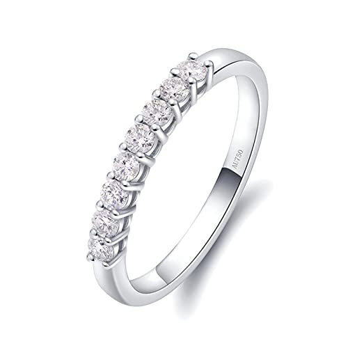 Beydodo Damen Ringe 585 Weißgold, Hochzeit Ring Frauen mit Moissanit 2.08ct Bandring Eheringe Verlobungsringe Nickelfrei Gr.62 (19.7) von Beydodo