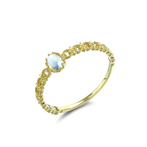 Beydodo Damen Ringe Gold 750 Echtgold, Verlobungsring Blume mit Mondstein Hochzeitsringe Eheringe Nickelfrei Größe 54 (17.2) von Beydodo