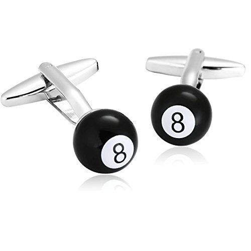 Beydodo Edelstahl Herren Hochzeit Manschettenknöpfe (Cufflinks) Billard Nummer 8 Manschettenknöpfe Hemd Business Schwarz Weiß von Beydodo