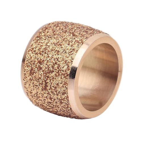 Beydodo Edelstahl Herren Ring Freundschaft, Männer Ringe 16MM Matt Rund Partnerringe Rosegold Ring Personalisiert Nickelfrei Größe 54 (17.2) von Beydodo