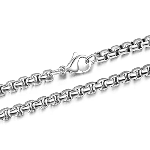 Beydodo Edelstahl Kette ohne Anhänger, 2.5MM Erbskette Silber Halskette Herren Hip Hop Partnerkette 70CM von Beydodo