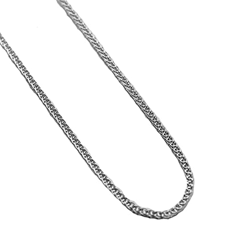 Beydodo Edelstahl Kette ohne Anhänger, 2MM Weizenkette Silber Halskette Herren Hip Hop Partnerkette 50CM von Beydodo