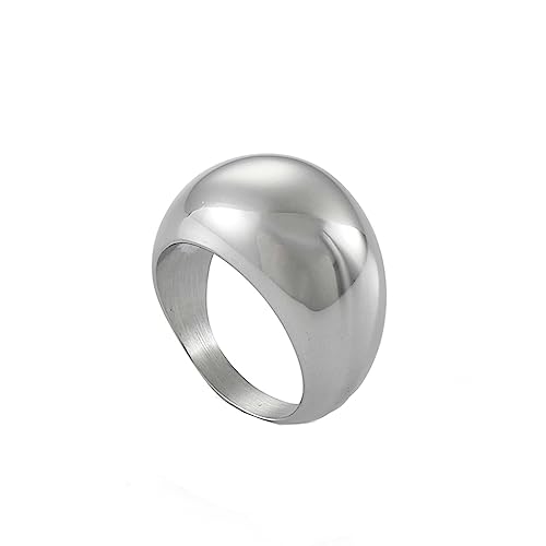 Beydodo Edelstahl Ringe Freundschaft, Frauen Ring Personalisiert Breit 16MM Poliert Partnerringe Hochzeit Ring Damen Nickelfrei Silber Gr.57 (18.1) von Beydodo