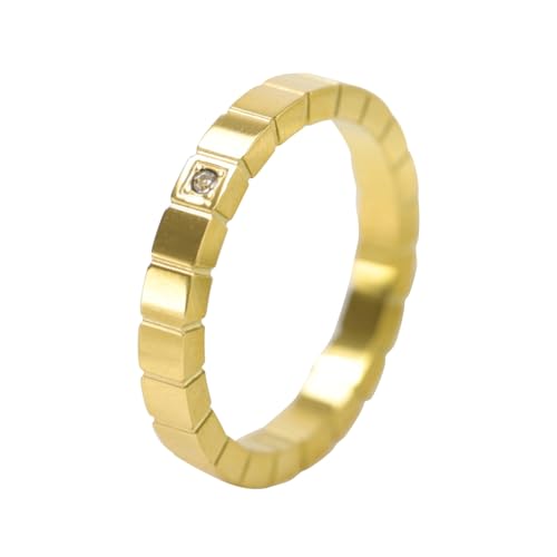 Beydodo Edelstahl Ringe Männer, Ring Personalisiert 3MM Schmal mit Zirkonia Partnerringe Herren Ring Gold Nickelfrei Größe 62 (19.7) von Beydodo