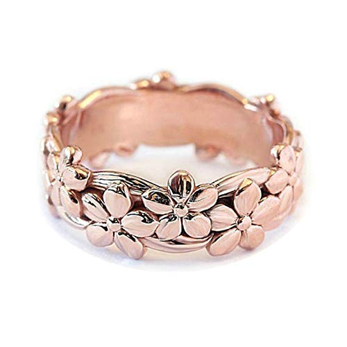 Beydodo Ehering Damen Vergoldet, Trauring Nickelfrei Blumen Verlobung Ringe Rosegold Gr.62 (19.7) von Beydodo