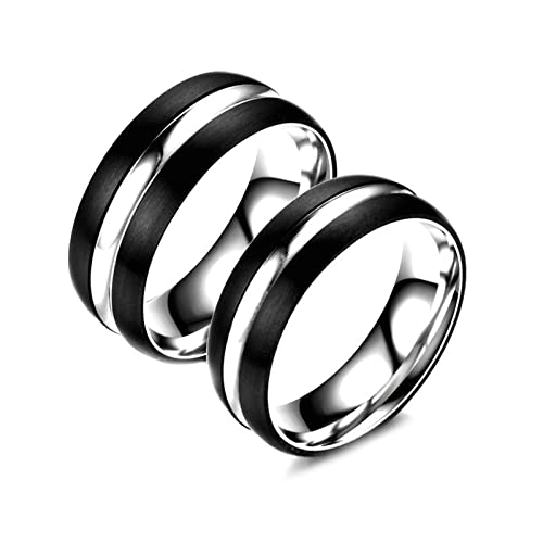 Beydodo Eheringe Edelstahl Paarpreis, Hochzeit Ringe ohne Stein Poliert Bandringe Verlobungsringe Paar Ringe Damen Gr.65 (20.7) + Herren Gr.65 (20.7) von Beydodo