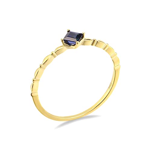 Beydodo Eheringe Gold 750 Einzeln Damen, Hochzeit Ring Solitär mit Saphir Verlobungsringe Frauen Ringe Nickelfrei Gr.54 (17.2) von Beydodo