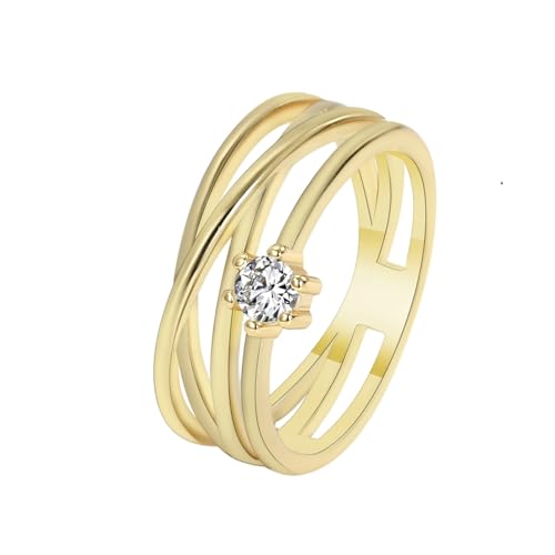 Beydodo Frauen Ring Gold Echt 750, Verlobungsringe Damen mit Moissanit Wickelring Trauringe Hochzeit Ring Nickelfrei Größe 58 (18.5) von Beydodo