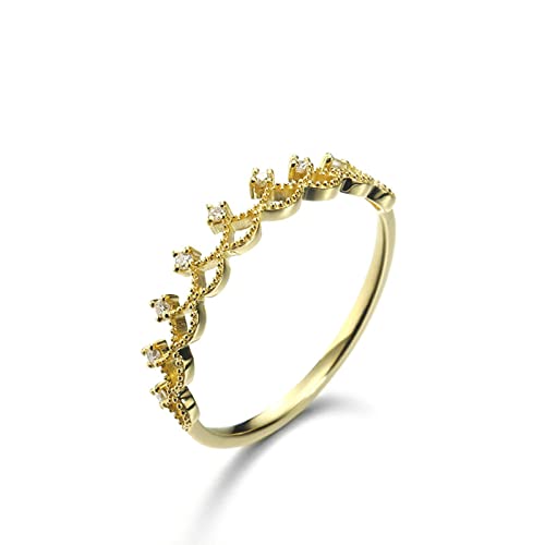 Beydodo Frauen Ringe Gold 750, Trauringe Krone mit Diamant Hochzeit Ring Damen Nickelfrei Gr.67 (21.3) von Beydodo