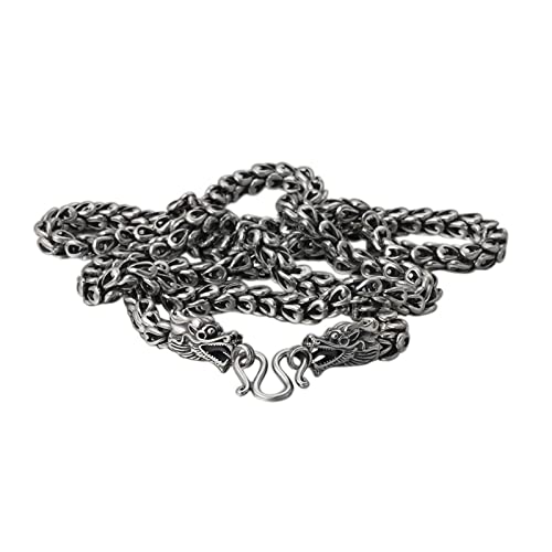 Beydodo Halskette Herren Silber 925 Echt, 6MM Gliederkette mit Drachen Hip Hop Männer Kette 55CM Silber Freundschaftskette Partnerkette von Beydodo