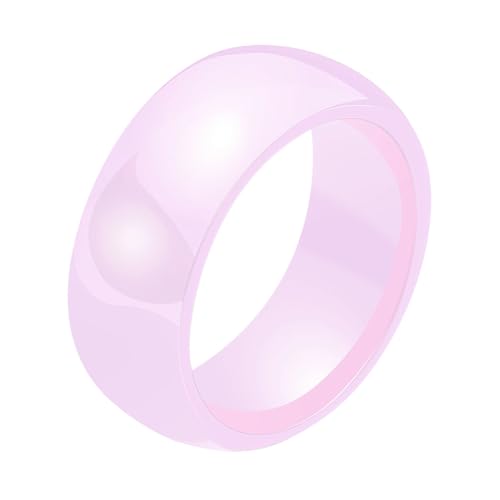 Beydodo Herren Damen Ringe Keramik, Unisex Ring 8MM Glänzend Freundschaftsring Ring Personalisiert Rosa Gr.57 (18.1) von Beydodo