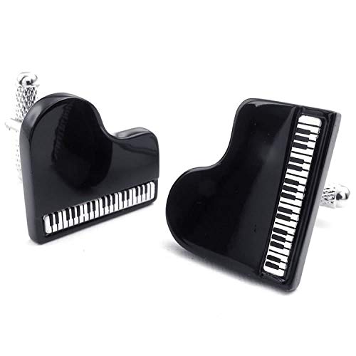 Beydodo Herren Edelstahl Manschettenknöpfe Hochzeit (Cufflinks) Klavier Schwarz Manschettenknopf Cuff Link von Beydodo