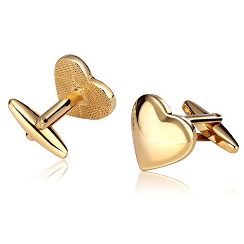 Beydodo Herren Edelstahl Manschettenknöpfe Hochzeit (Cufflinks) Liebe Herz Gold Manschettenknopf Cuff Link von Beydodo