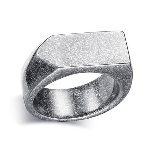 Beydodo Herren Ringe Edelstahl, Männer Ring 9MM Vintage Siegelring Freundschaftsring Ring Personalisiert Altsilber Gr.65 (20.7) von Beydodo