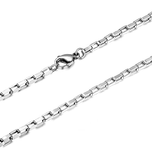Beydodo Hip Hop Herren Kette ohne Anhänger, 3MM Gliederkette Silber Halskette Punk Partnerkette Edelstahl 50CM von Beydodo