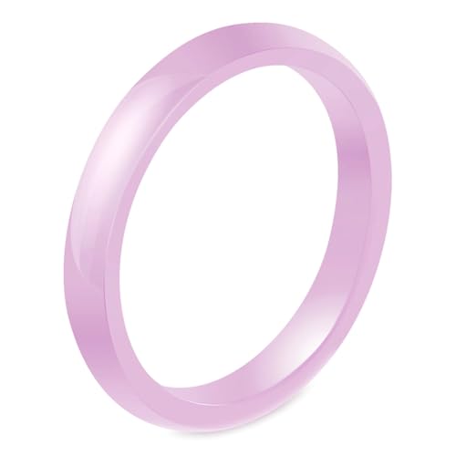 Beydodo Keramik Herren Ring Freundschaft, Männer Ringe 3MM Glänzend Partnerringe Rosa Ring Personalisiert Nickelfrei Größe 60 (19.1) von Beydodo