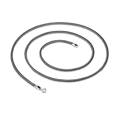 Beydodo Kette Herren Silber 925 ohne Anhänger, 2MM Francokette mit Collierverschluss Hip Hop Halskette 50CM Silber Partnerkette Freundschaftskette von Beydodo