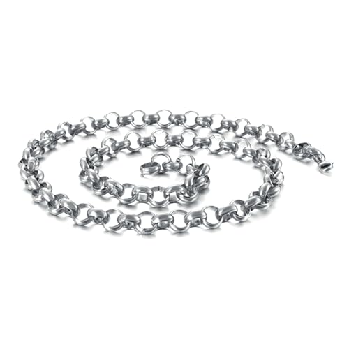 Beydodo Kette Herren ohne Anhänger Edelstahl, Gliederkette 10MM Hip Hop Kette Silber 70CM Freundschaftskette Personalisiert von Beydodo