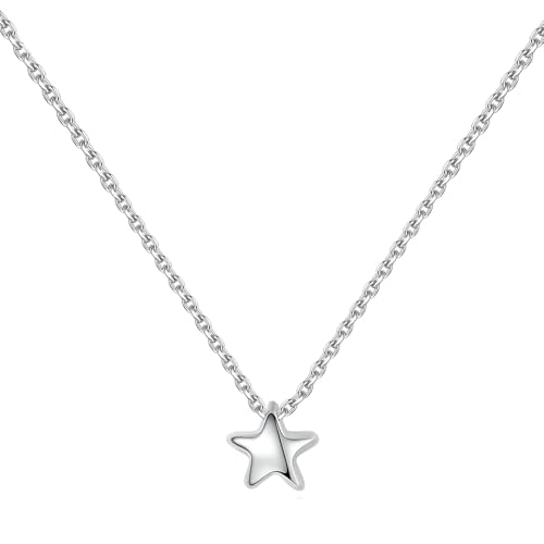 Beydodo Kette Weißgold 585 Damen 45CM mit Anhänger, Halskette Stern Anhänger Charms Kette für Frauen Braut von Beydodo