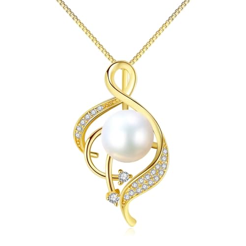 Beydodo Kette mit Anhänger Gold 750, Damen Halskette Unendlichkeit mit Weiß Perle und Diamant Anhänger Kette Gold 45CM Charms Beydodo Kette mit Anhänger Gold 750, Damen Halskette Unendlichkeit mit Weiß Perle und Diamant Anhänger Kette Gold 45CM Charms von Beydodo