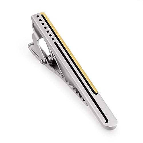 Beydodo Krawattenklammer Gold Silber Rechteck Herren Krawattenklammer Hochzeit Edelstahl (Tie-Clips) von Beydodo