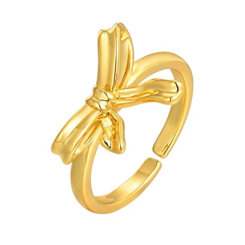 Beydodo Kupfer Ringe Damen, Frauen Ring Knoten Offen Partner Ringe Personalisiert Gold Einstellbar von Beydodo