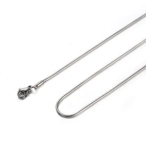 Beydodo Männer Kette ohne Anhänger 45CM, Schlangenkette Breit 0.9MM Hip Hop Kette Edelstahl Halskette Silber für Partner von Beydodo