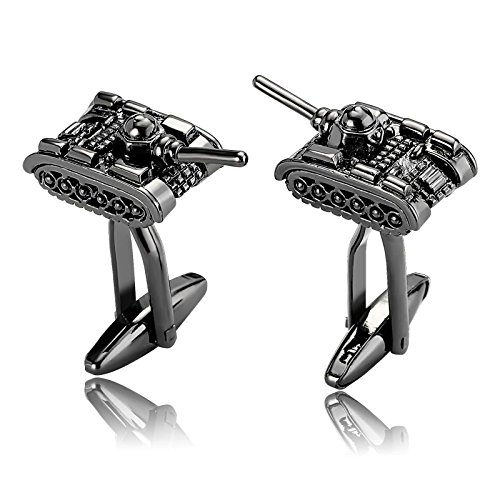 Beydodo Manschettenknopf Cuff LinkTank Form Silber Schwarz Herren Manschettenknöpfe Hochzeit Edelstahl (Cufflinks) von Beydodo