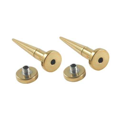 Beydodo Ohr Plugs 9MM Edelstahl, Tunnel Piercing Spitze Kegel zum Schrauben Ohrringe Plugs Damen Herren Gold Ohr Expander Set von Beydodo