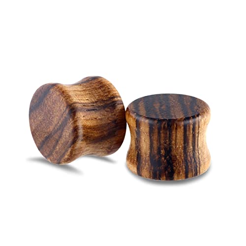 Beydodo Ohr Plugs Holz Set, Ohrringe Tunnel 6MM Holz Braun Ohr Expander Piercing Jewellery 2PCS von Beydodo