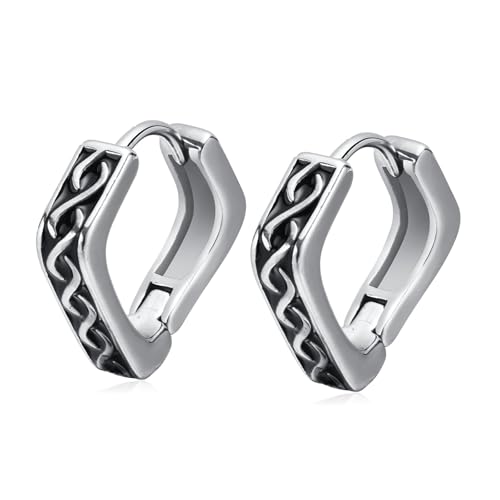Beydodo Ohrringe Creolen Edelstahl Jungen, Creolen Geometrie mit Unendlichkeitszeichen Silber Ohrringe Nickelfrei Modeschmuck von Beydodo