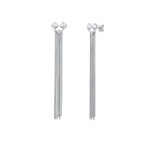 Beydodo Ohrringe Damen Edelstahl, Ohrringe Hängend Herz mit Quasten Ohrringe Silber Nickelfrei Modeschmuck von Beydodo