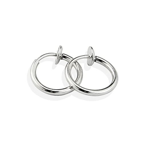 Beydodo Ohrringe Damen Herren Edelstahl, Ohrklemme Ohrclips Rund 20MM Silber Ohrringe ohne Ohrlöcher Nickelfrei von Beydodo