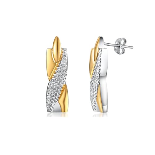 Beydodo Ohrringe Edelstahl, Herren Ohrringe Geometrie Silber Gold Ohrstecker Nickelfrei Modeschmuck von Beydodo